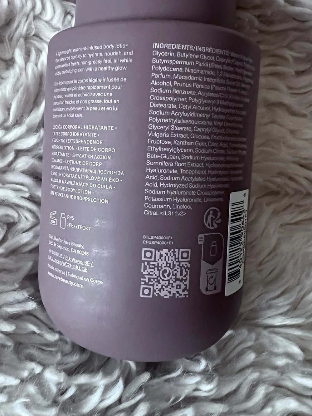 Rare Beauty Find Comfort Hydrating Body Lotion & Hand Cream.